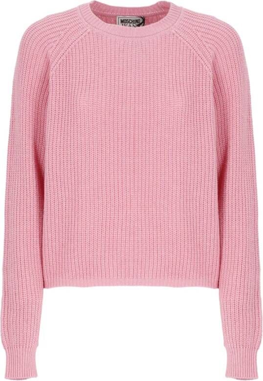 Moschino Wollen en Kasjmier Roze Pullover met Ronde Halslijn Pink Dames
