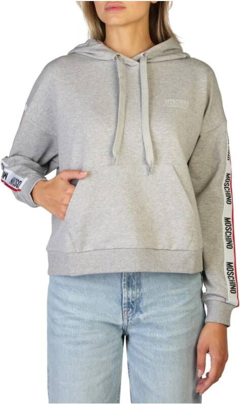 Moschino Stevige katoenen sweatshirt met vaste capuchon Gray Dames