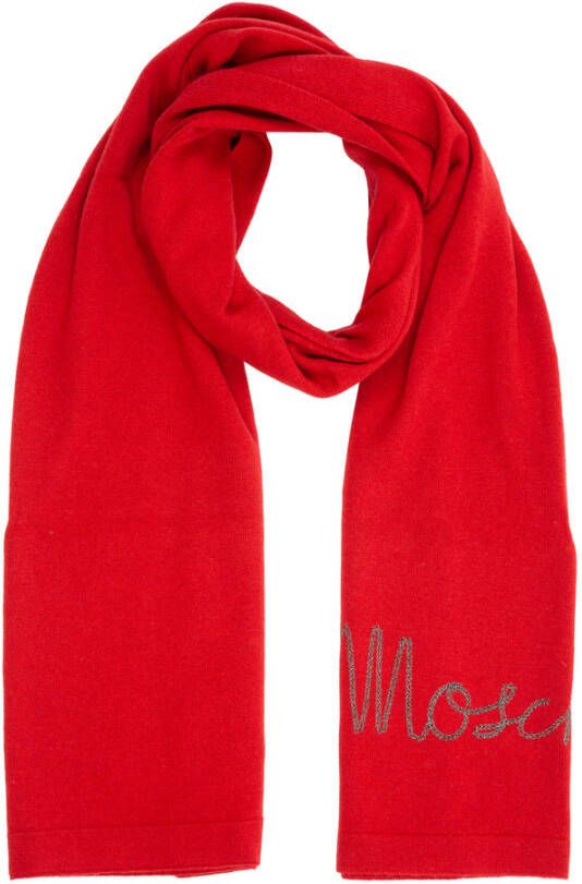 Moschino Winter Wollen Sjaal Red Dames