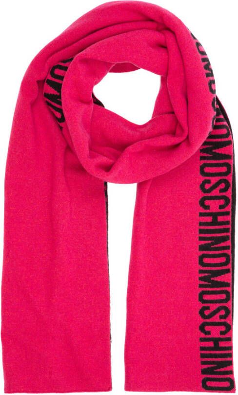 Moschino Winter Wollen Sjaal Pink Dames