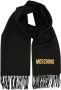 Moschino Wollen Sjaal Blijf warm en elegant deze winter Black Dames - Thumbnail 1