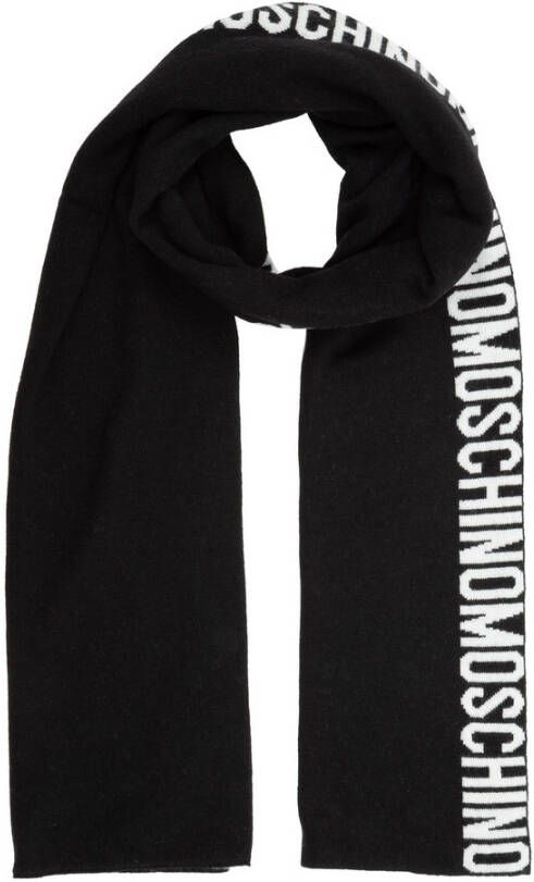 Moschino Luxe Wollen Sjaal Black Dames