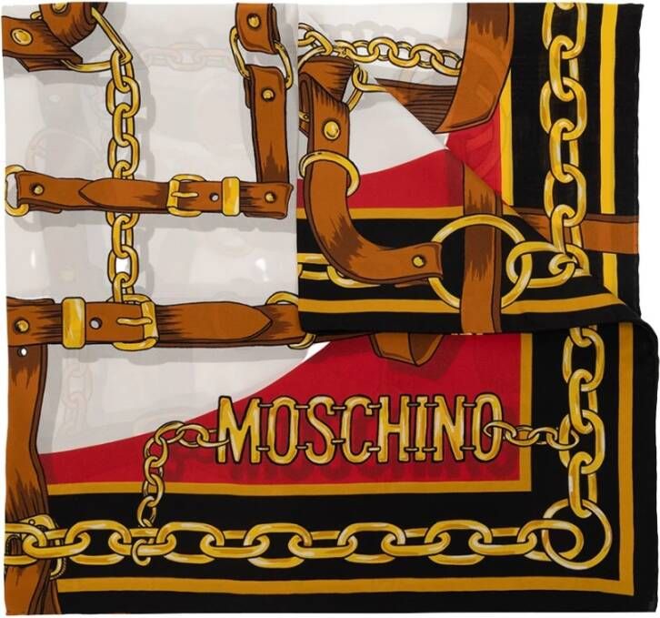 Moschino Zijdeachtige sjaal Rood Heren