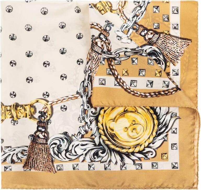 Moschino Zijden sjaal met logo Meerkleurig Dames