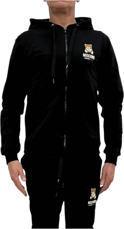 Moschino Herenkatoenen hoodie met Teddy Bear-logo Black Heren
