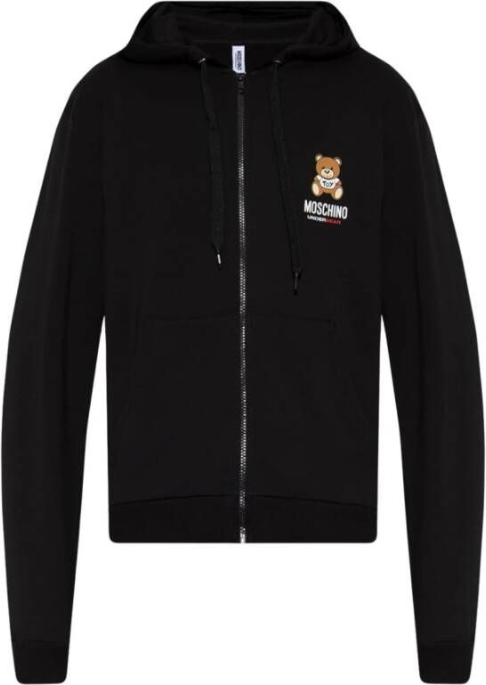Moschino Herenkatoenen hoodie met Teddy Bear-logo Black Heren