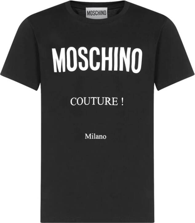 Moschino Zwart Casual T-shirt met Maxi Logo Print Zwart Heren
