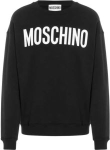 Moschino Zwart Crewneck Sweatshirt met Contrasterende Logo Print Zwart Heren