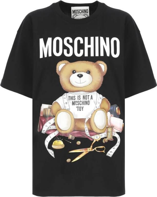 Moschino Zwart T-shirt met Teddy Bear Print voor Vrouwen Zwart Dames