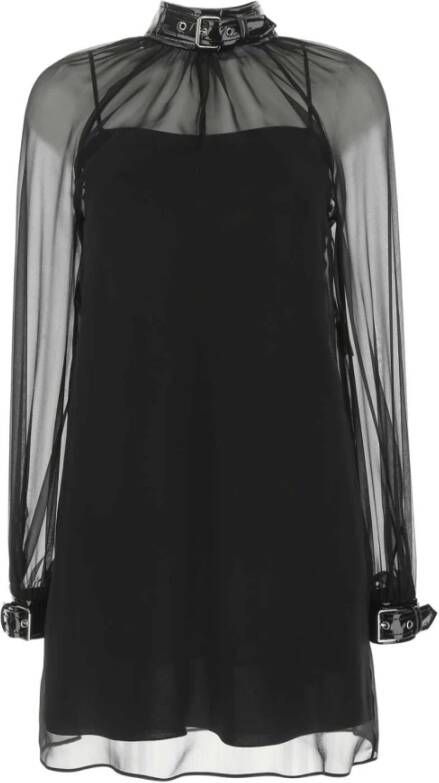 Moschino Zwarte crêpe mini -jurk Zwart Dames