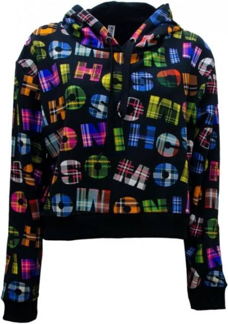 Moschino Zwarte en Multikleur Katoenen Sweatshirt voor Dames Zwart Dames