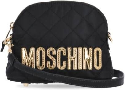 Moschino Zwarte Gewatteerde Pochette met Verstelbare Schouderband Zwart Dames