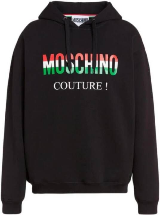 Moschino Zwarte hoodie met bedrukt logo Black Heren
