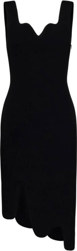 Moschino Zwarte Jurk met Asymmetrische Zoom Zwart Dames