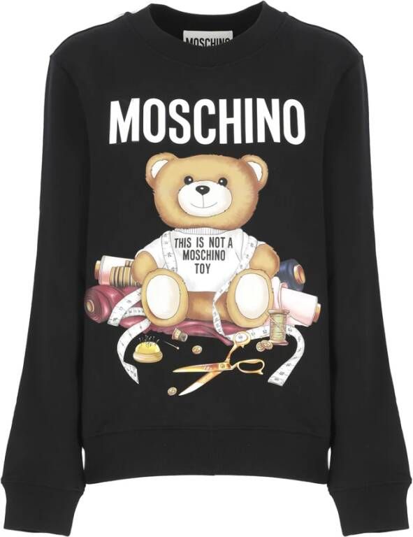Moschino Zwarte katoenen sweatshirt met Teddy Bear-print Zwart Dames