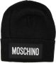 Moschino Zwarte Logo Beanie Muts Black Unisex - Thumbnail 1