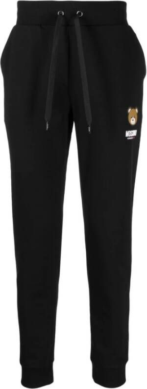 Moschino Zwarte katoenen joggingbroek met Teddy Bear-logo Black Heren