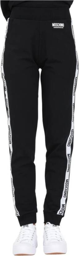 Moschino Zwarte sportbroek met logo en elastische taille Zwart Dames