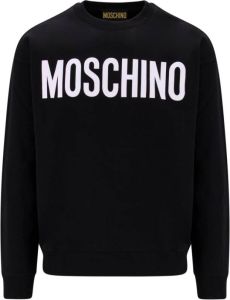 Moschino Zwarte Sweatshirt van Biologisch Katoen met Geribbelde Profielen Zwart Heren