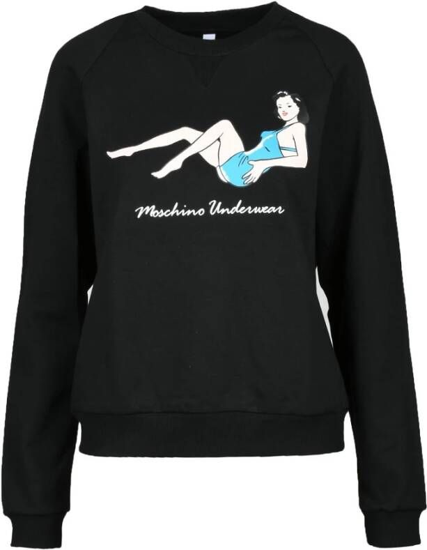 Moschino Zwarte Sweatshirt voor Vrouwen Zwart Dames