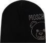 Moschino Zwarte Wollen Hoed met Strass Logo Multicolor Dames - Thumbnail 1