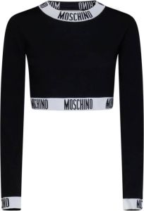 Moschino Zwarte trui met contrasterend logo Zwart Dames