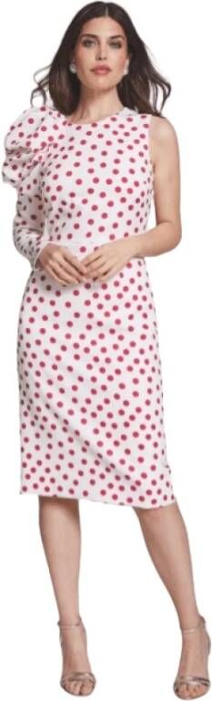 Moskada Asymmetrische polkadot jurk White Dames