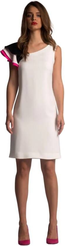 Moskada Chique Asymmetrische Ruffle Jurk White Dames