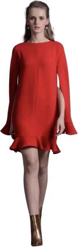 Moskada Elegante Rode Lange Mouw Korte Jurk Rood Dames