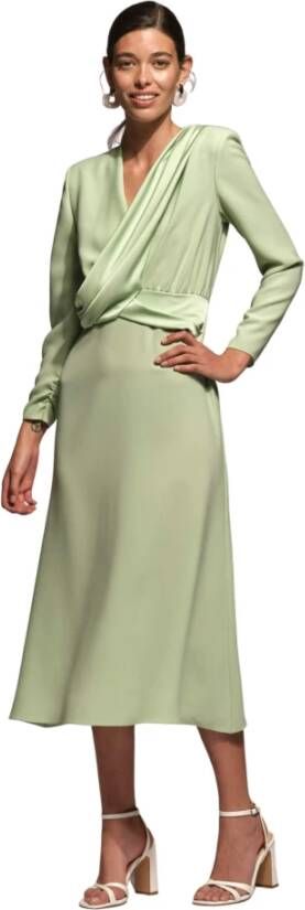 Moskada Groene April Jurk 46 Elegante Midi Stijl Groen Dames