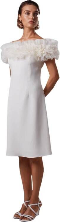 Moskada Off-Shoulder Ruffle Midi Jurk White Dames