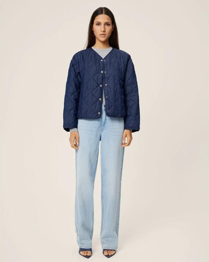 Moss copenhagen Blauwe Denim Gewatteerde Lysandra Jas Blue Dames - Foto 6