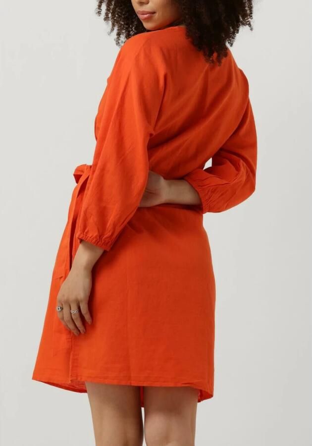 MSCH Copenhagen Knielange linnen jurk in wikkellook model 'Mirilla' - Foto 6