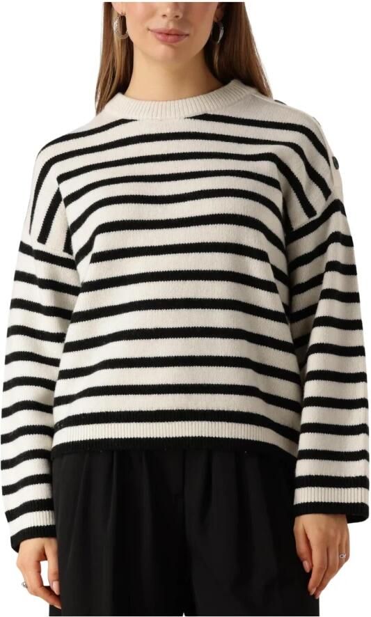 Moss copenhagen Stijlvolle Carina Gestreepte Pullover Trui White Dames - Foto 7