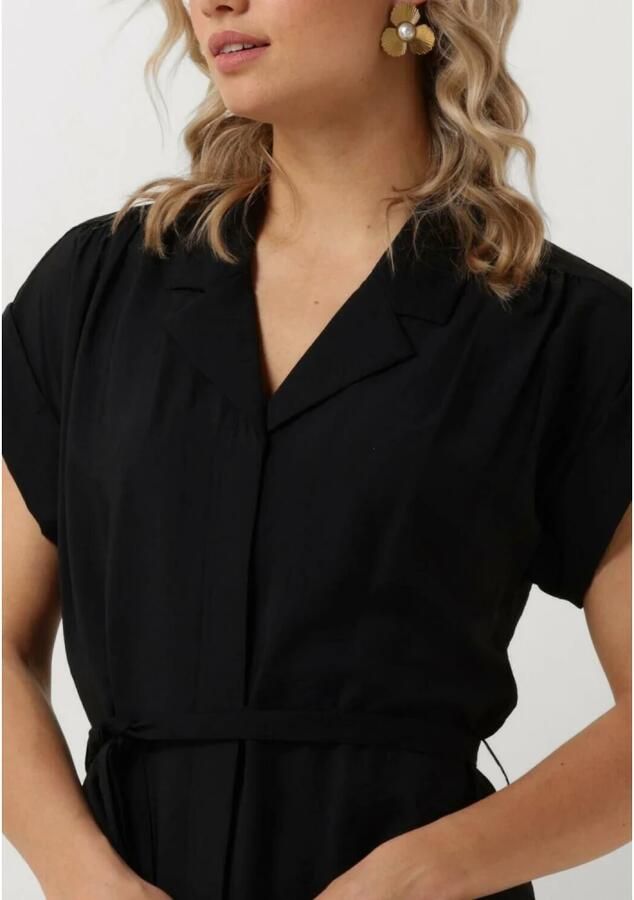 Moss copenhagen Zwarte Midi Jurk voor Stijlvolle Vrouwen Black Dames
