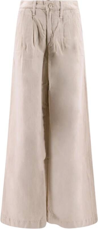 Mother Wide Trousers Beige Dames