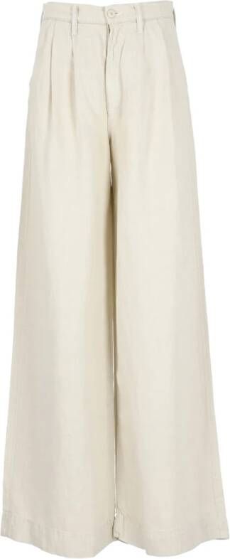 Mother Wide Trousers Beige Dames
