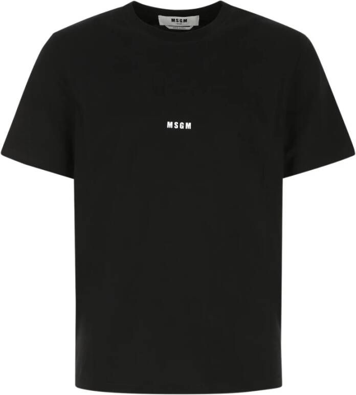 Msgm Katoenen T-shirt met Bedrukt Logo Black