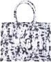 Msgm Bicolor Tote Bag met decoratieve print en logo White Dames - Thumbnail 1