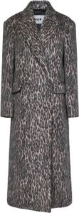 Msgm Zwarte double-breasted jas met peak revers Zwart Dames