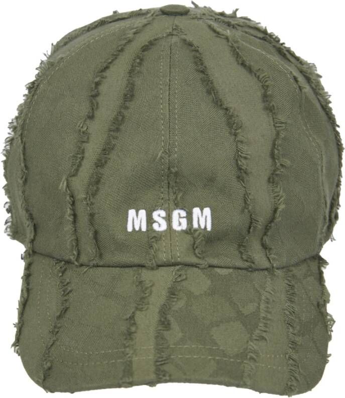 Msgm Stijlvol Logo Cap voor Mannen Green Heren