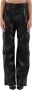 Msgm Zwarte Faux-Leren Cargo Broek Black Dames - Thumbnail 1
