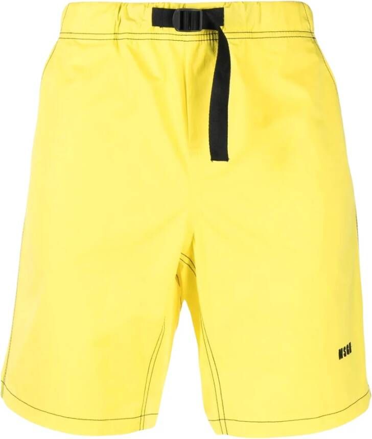Msgm Casual Shorts Yellow Heren