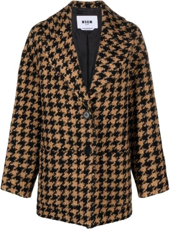 Msgm Single-Breasted Coats Zwart Dames