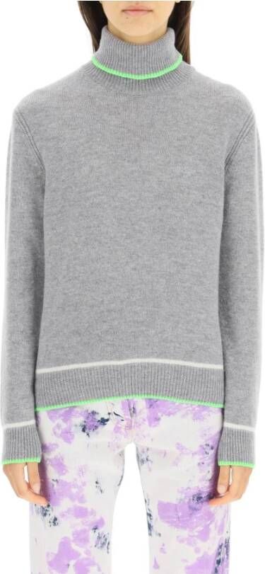 Msgm Turtleneck wool and cashmere sweater Gray Dames