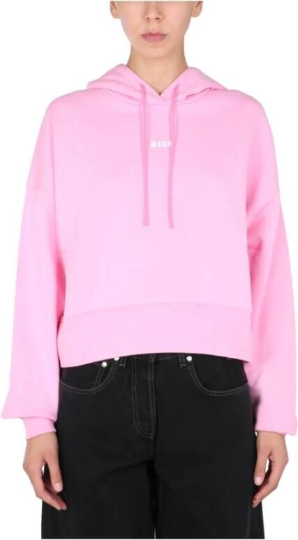 Msgm Cropped Sweatshirt Roze Dames