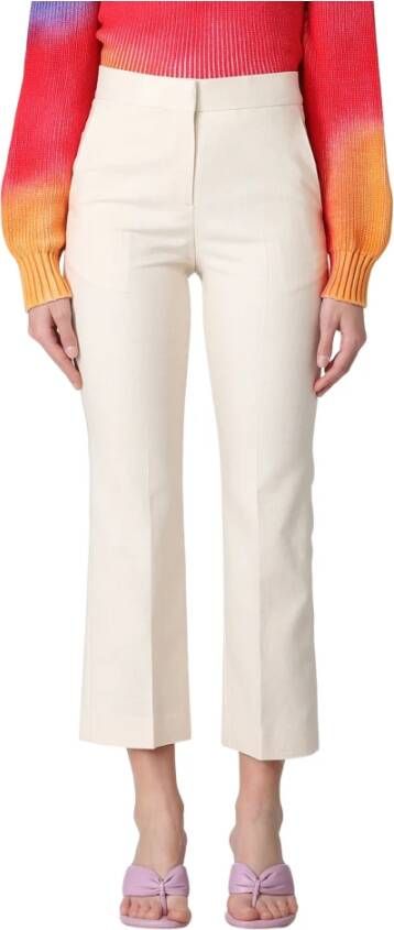 Msgm Cropped Trousers Beige Dames