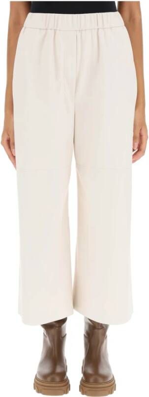 Msgm Faux leather cropped pants White Dames