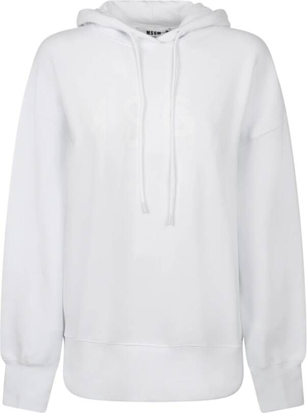 Msgm Felpa hoodie logo pellato White Dames