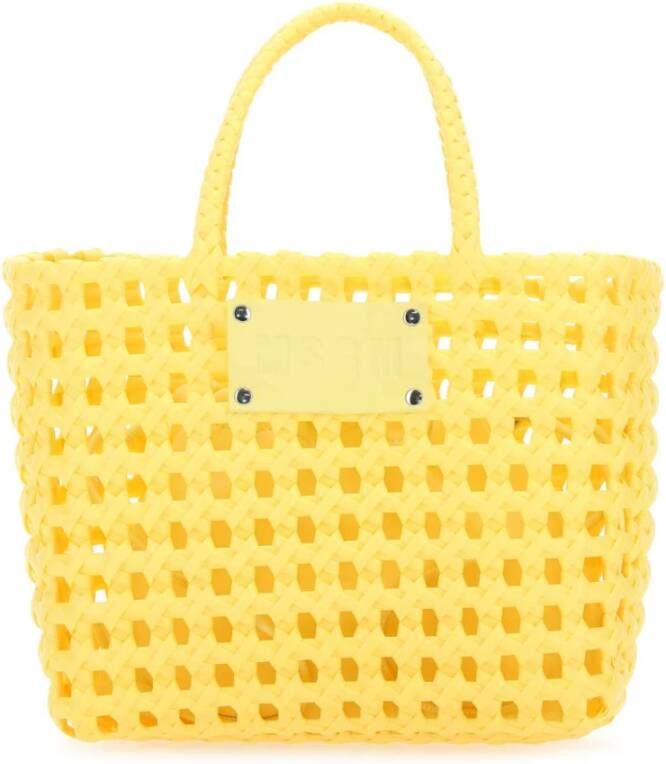 Msgm Gele PVC -handtas Geel Dames